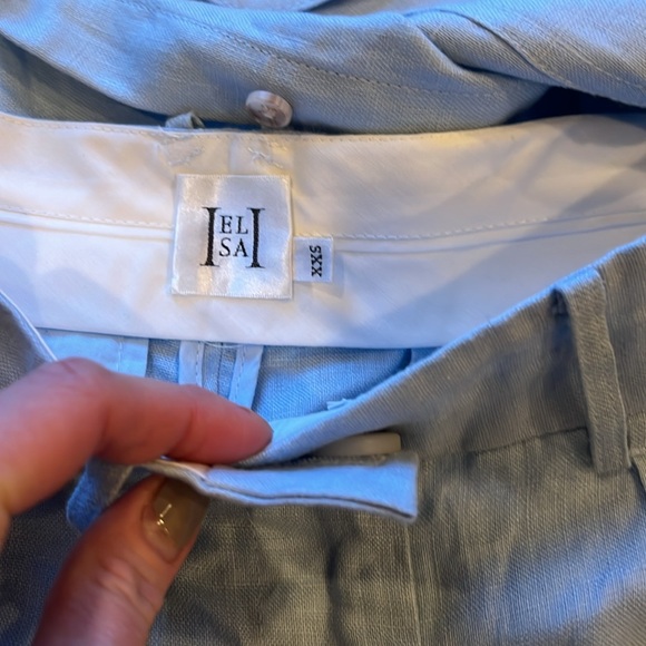 Helsa Linen Blue Shirt and shorts set - Picture 6 of 9